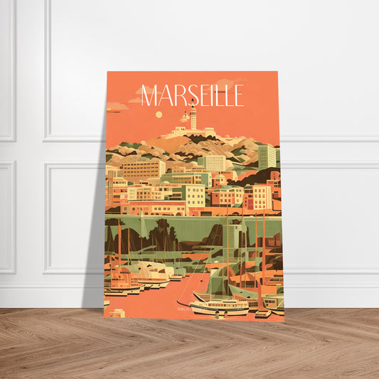 Affiche Marseille Je t'aime colors