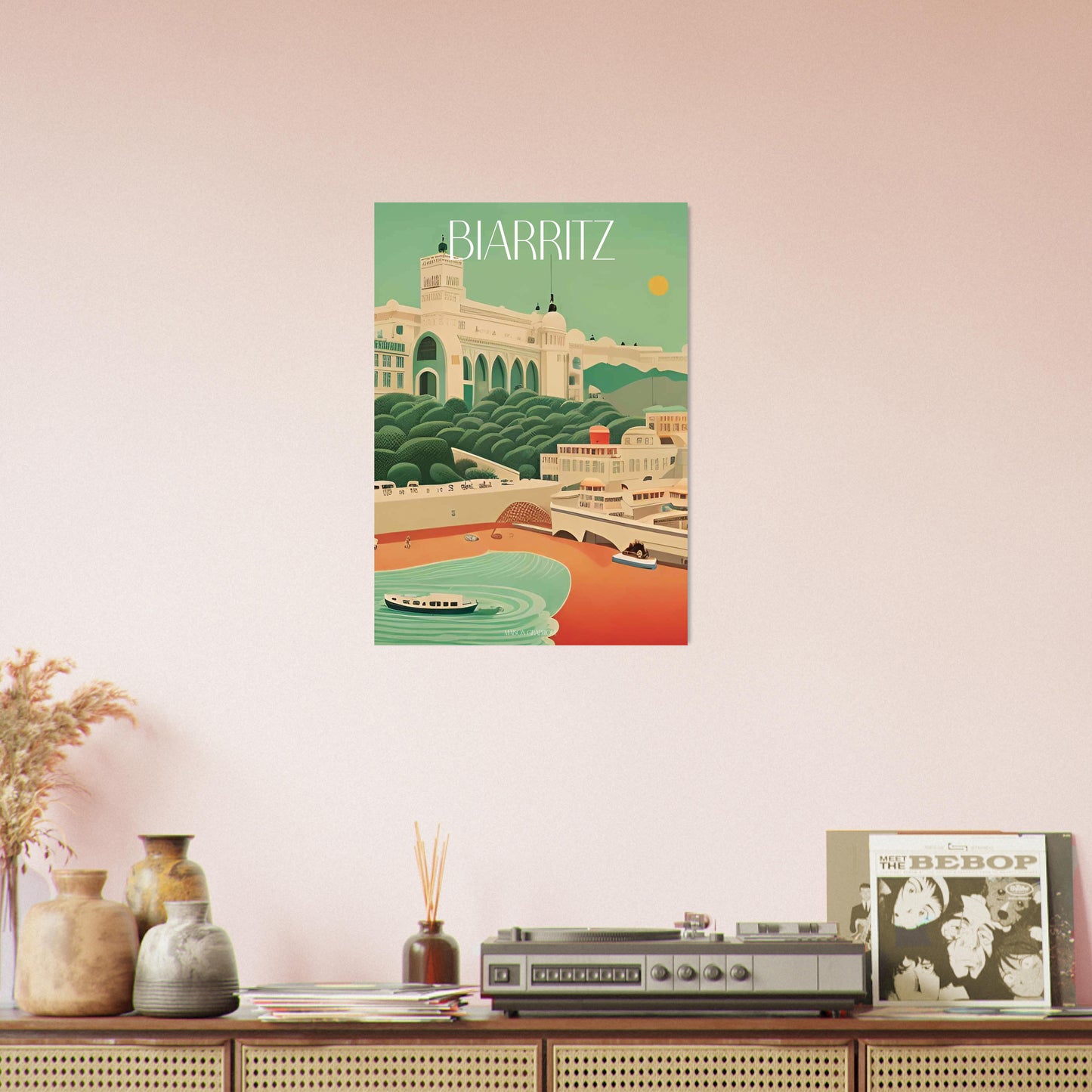 Affiche Biarritz Je t'aime colors