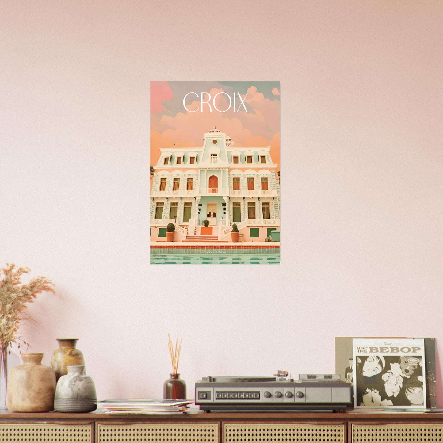 Affiche Croix Je t'aime colors