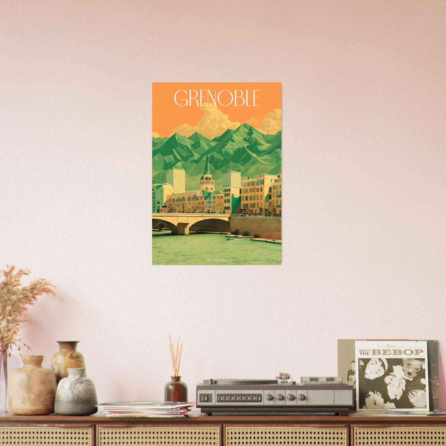 Affiche Grenoble Je t'aime colors