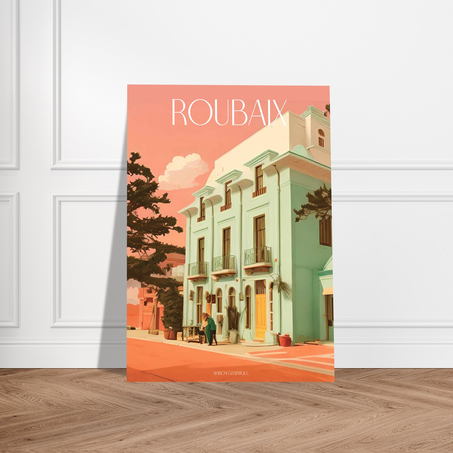 Affiche personnalisée Ville, Maison, Paysage, Je t'aime