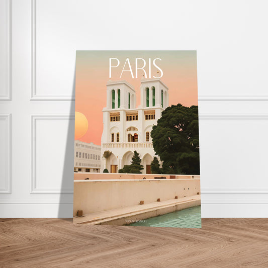 Affiche Paris Notre dame Je t'aime colors