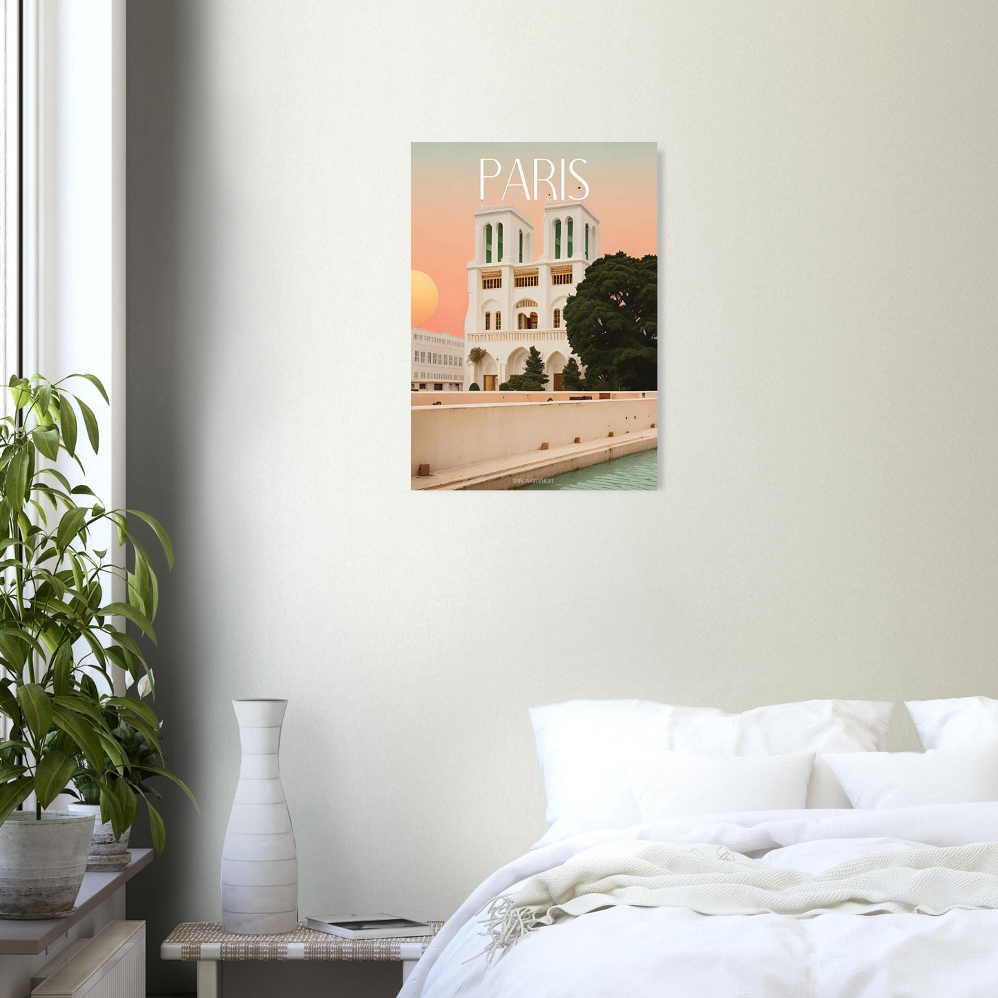 Affiche Paris Notre dame Je t'aime colors