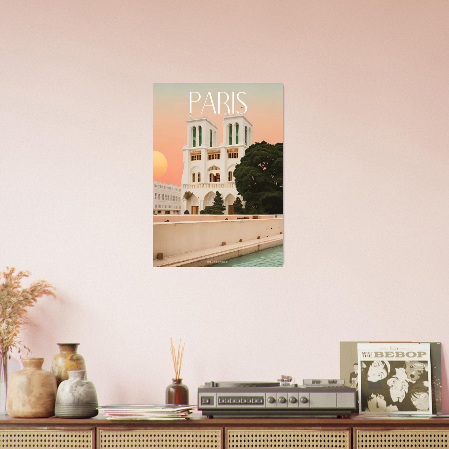 Affiche Paris Notre dame Je t'aime colors