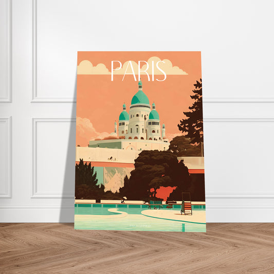 Affiche Paris Sacré coeur Je t'aime colors