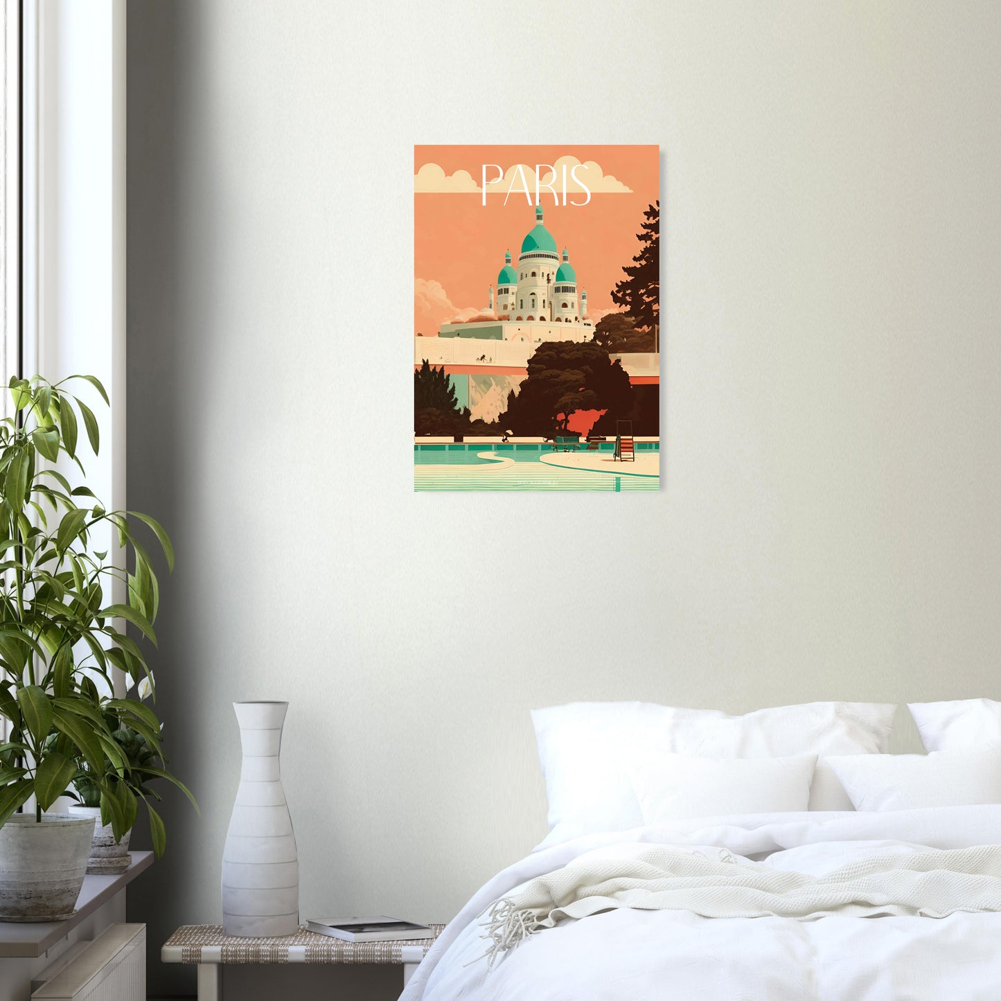 Affiche Paris Sacré coeur Je t'aime colors