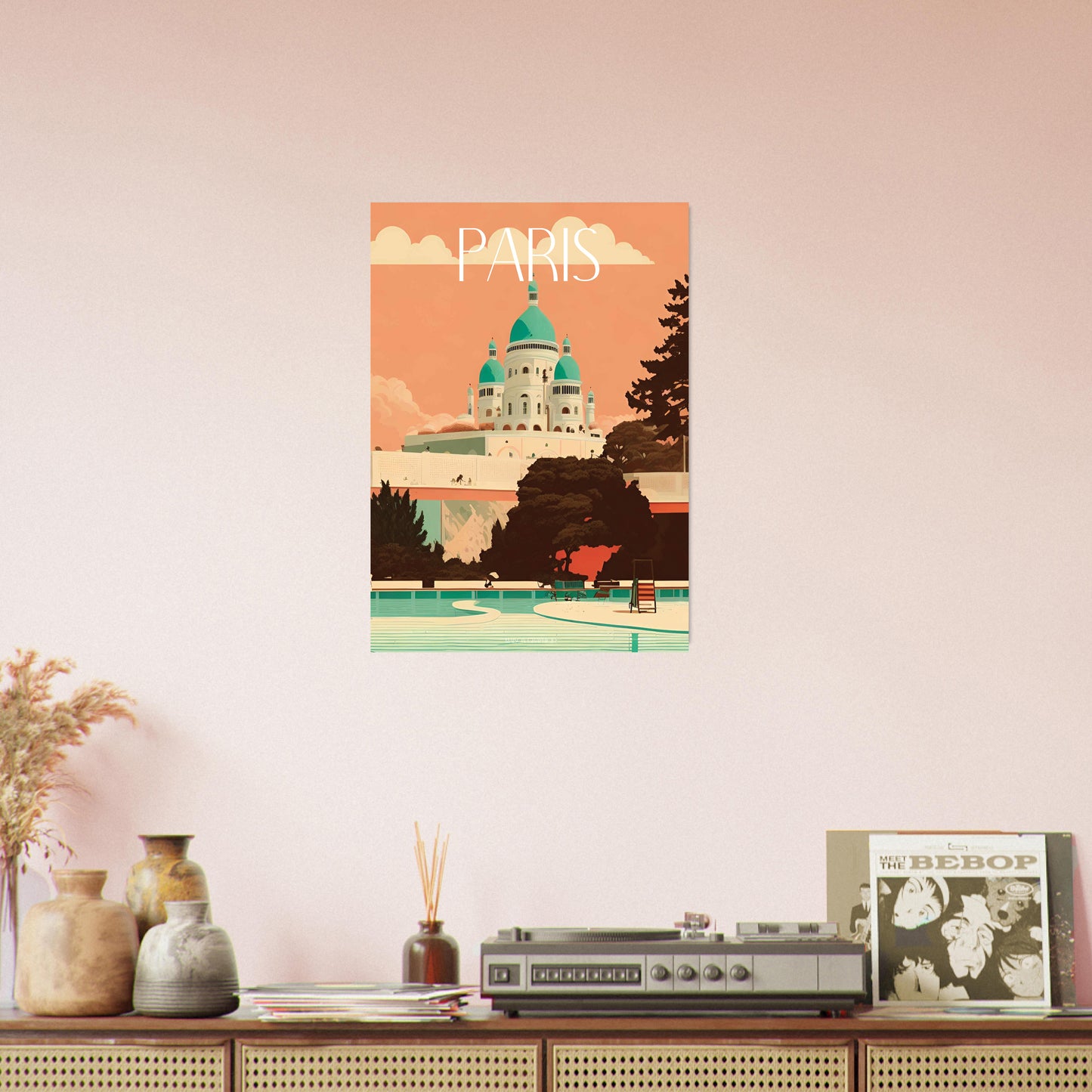 Affiche Paris Sacré coeur Je t'aime colors