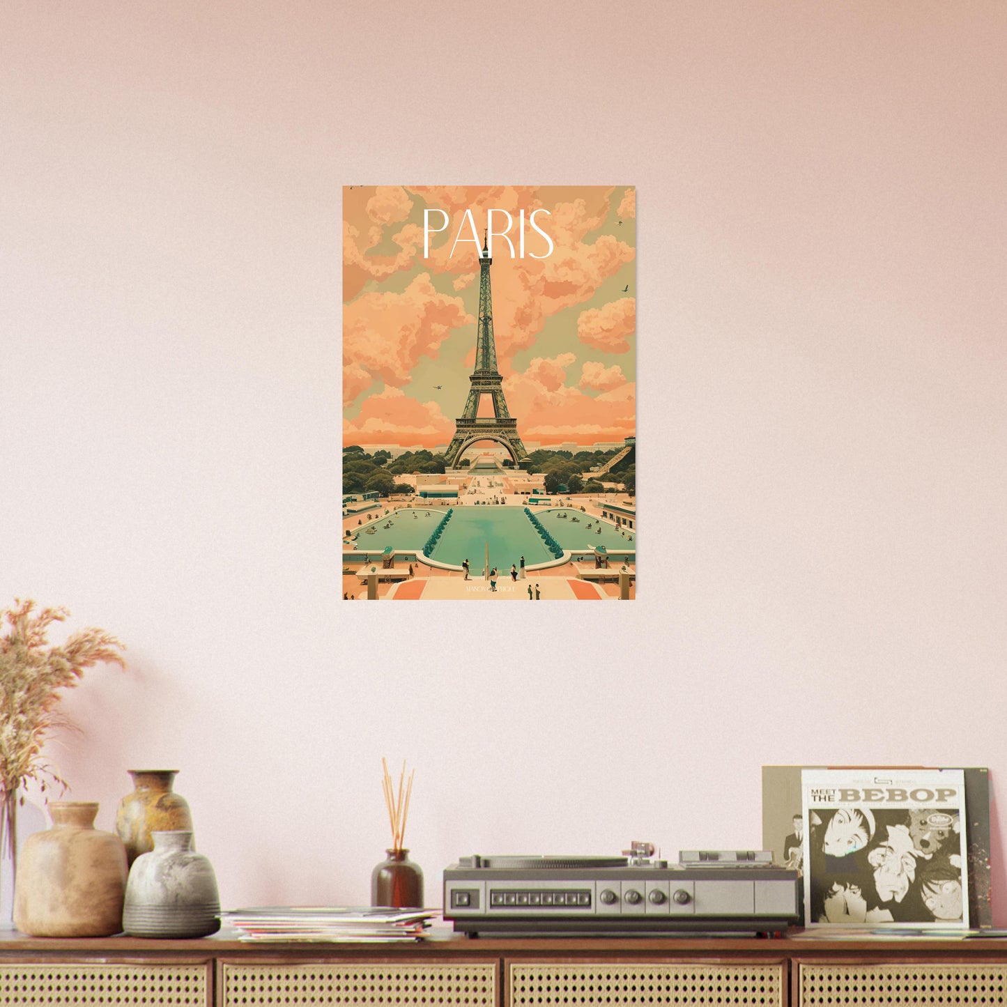 Affiche Paris Tour Eiffel Je t'aime colors
