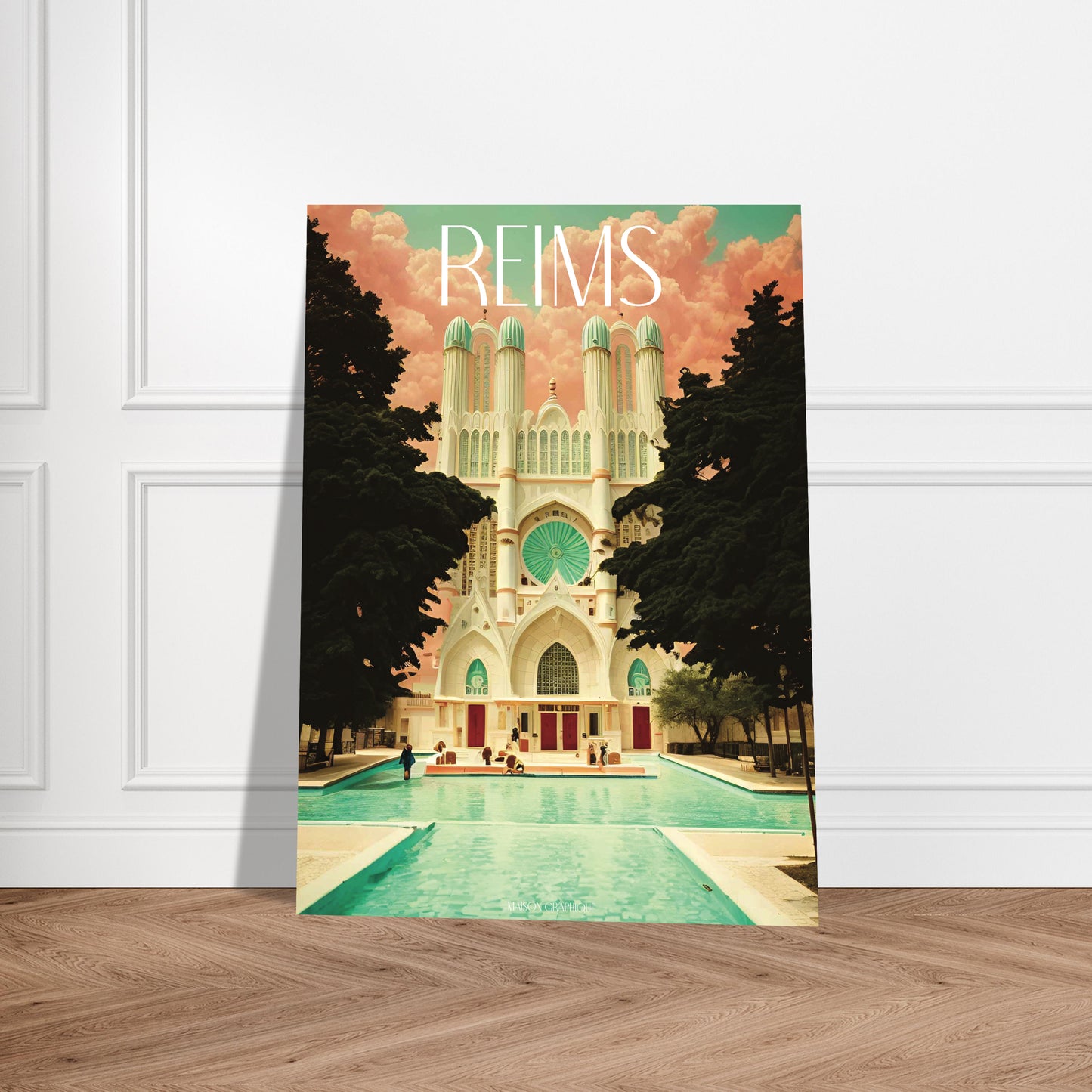 Affiche Reims Je t'aime colors