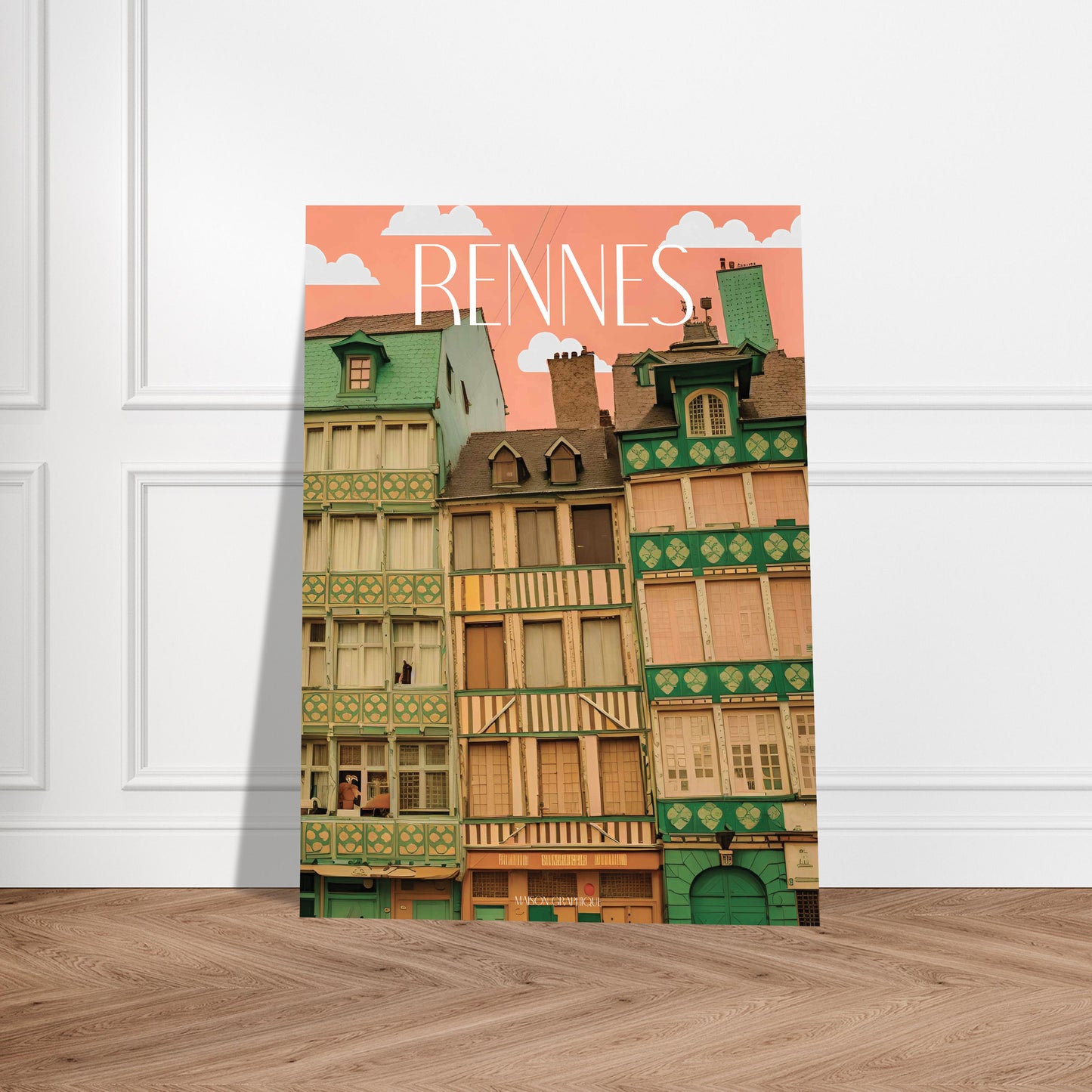 Affiche Rennes Je t'aime colors
