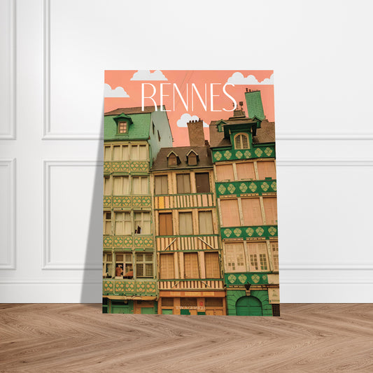 Affiche Rennes Je t'aime colors