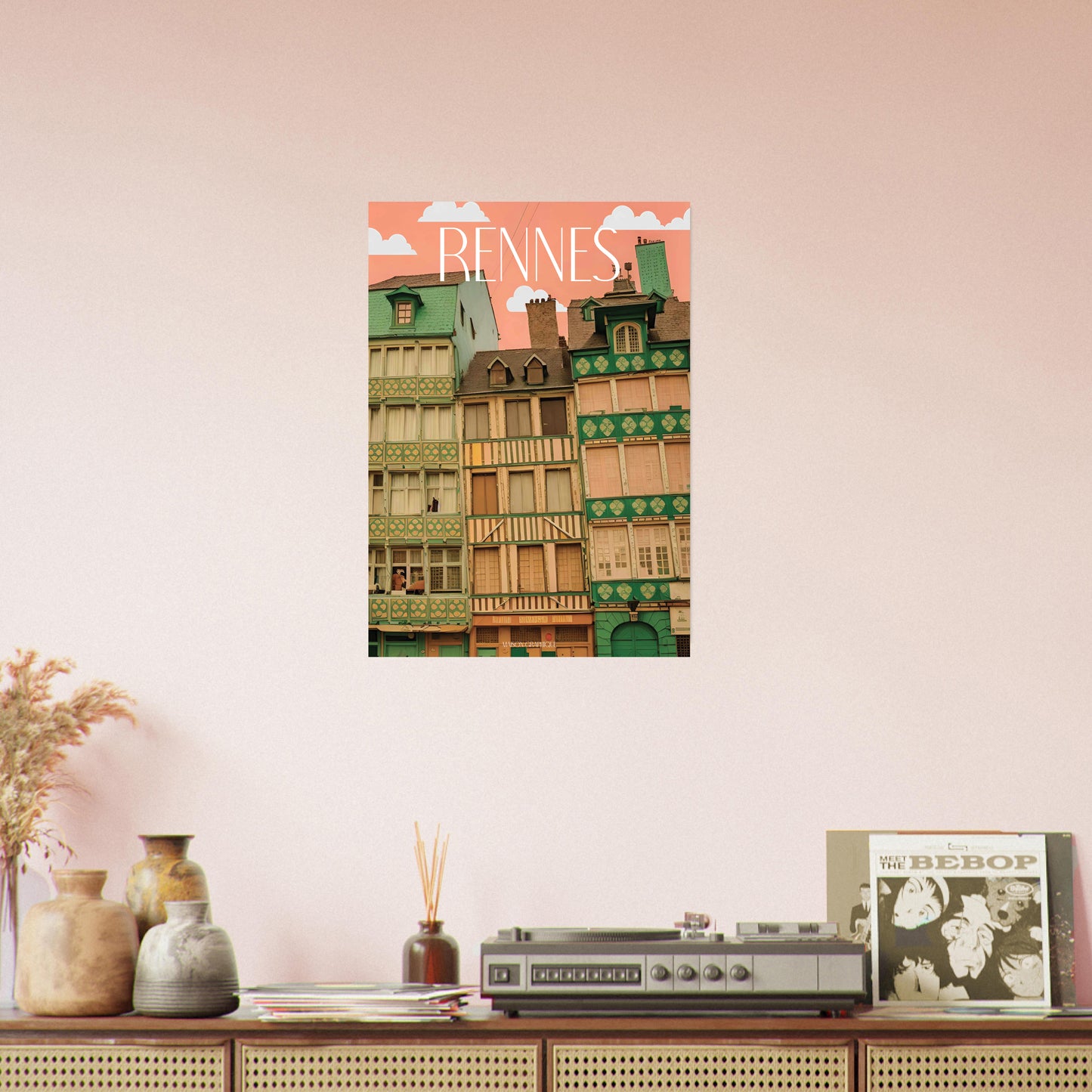 Affiche Rennes Je t'aime colors