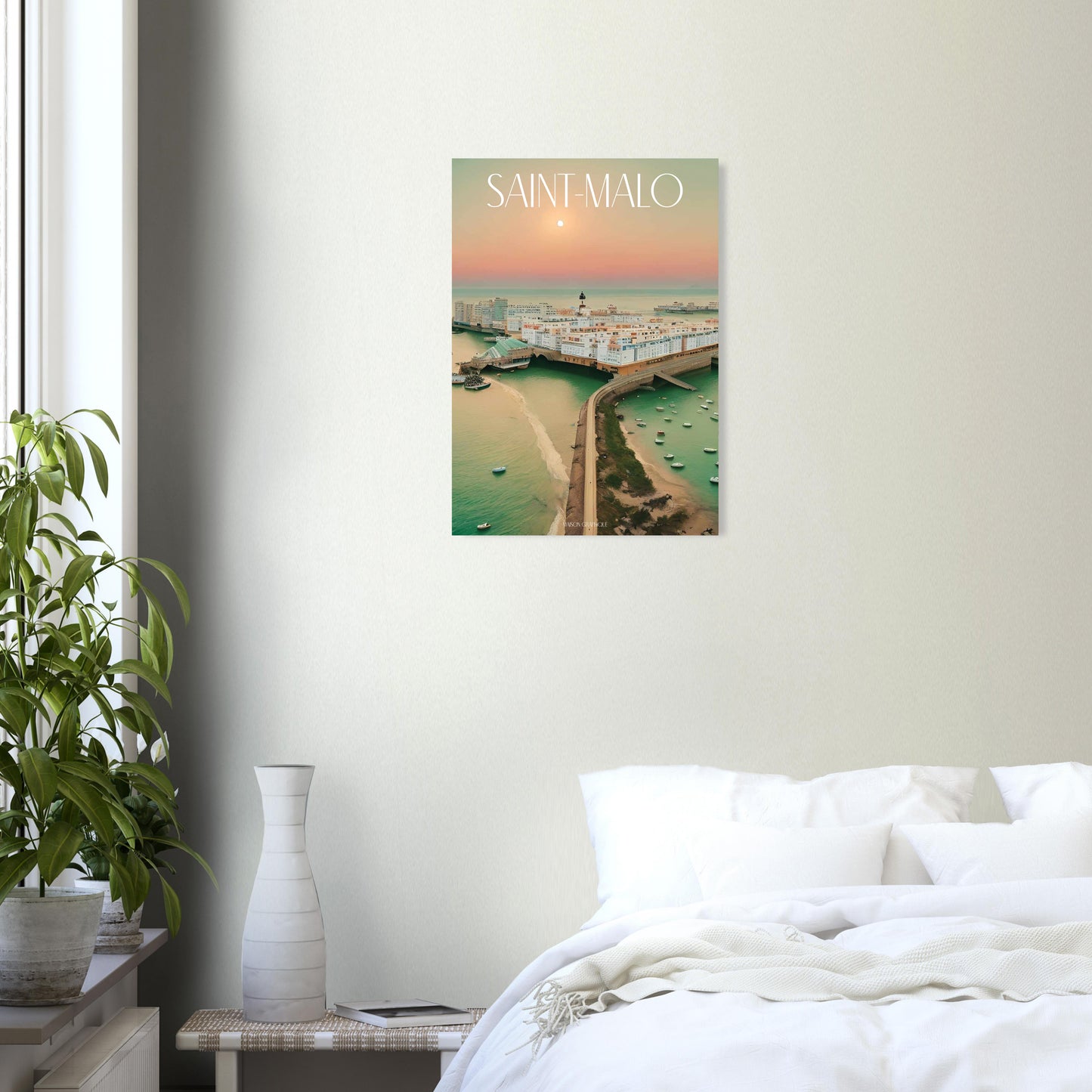 Affiche Saint-Malo Je t'aime colors