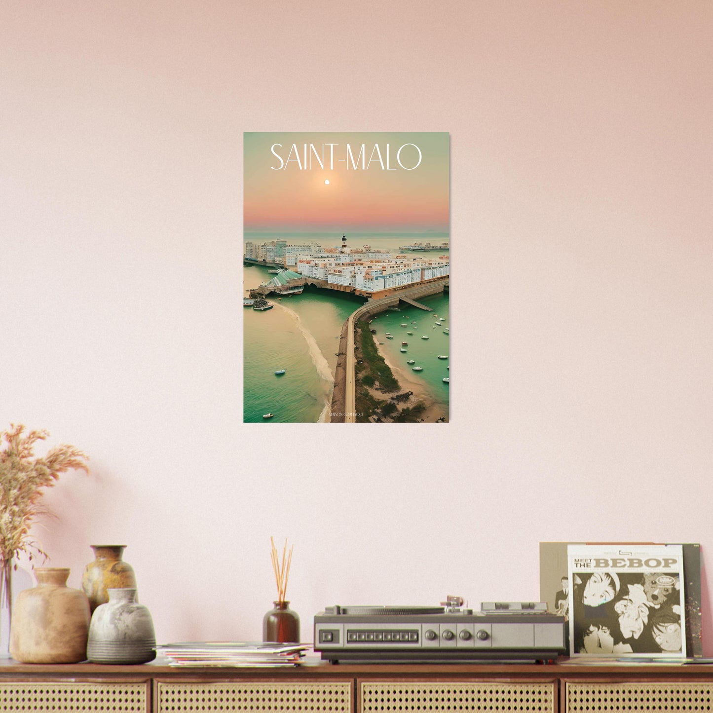 Affiche Saint-Malo Je t'aime colors