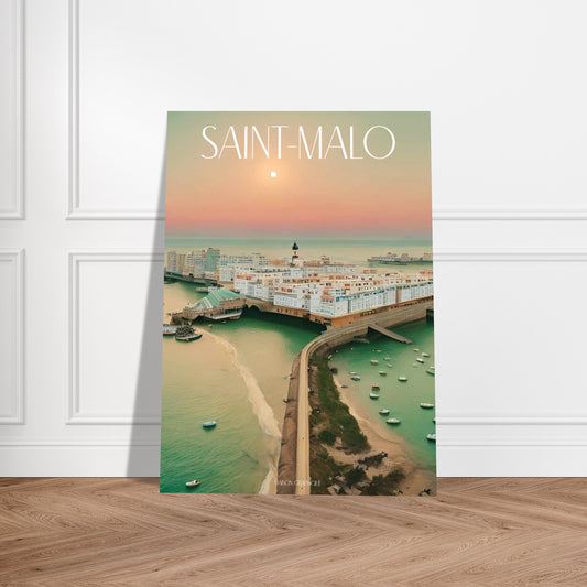 Affiche Saint-Malo Je t'aime colors