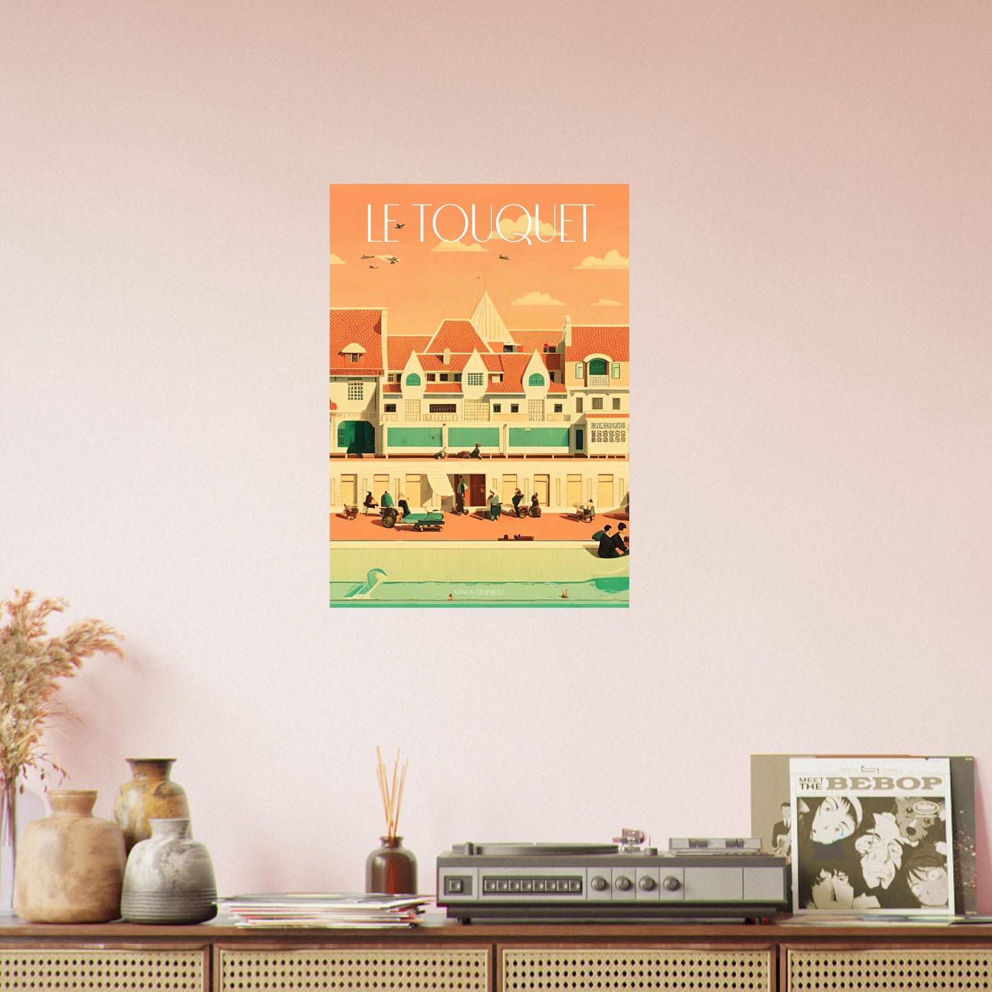 Affiche Le Touquet Je t'aime colors